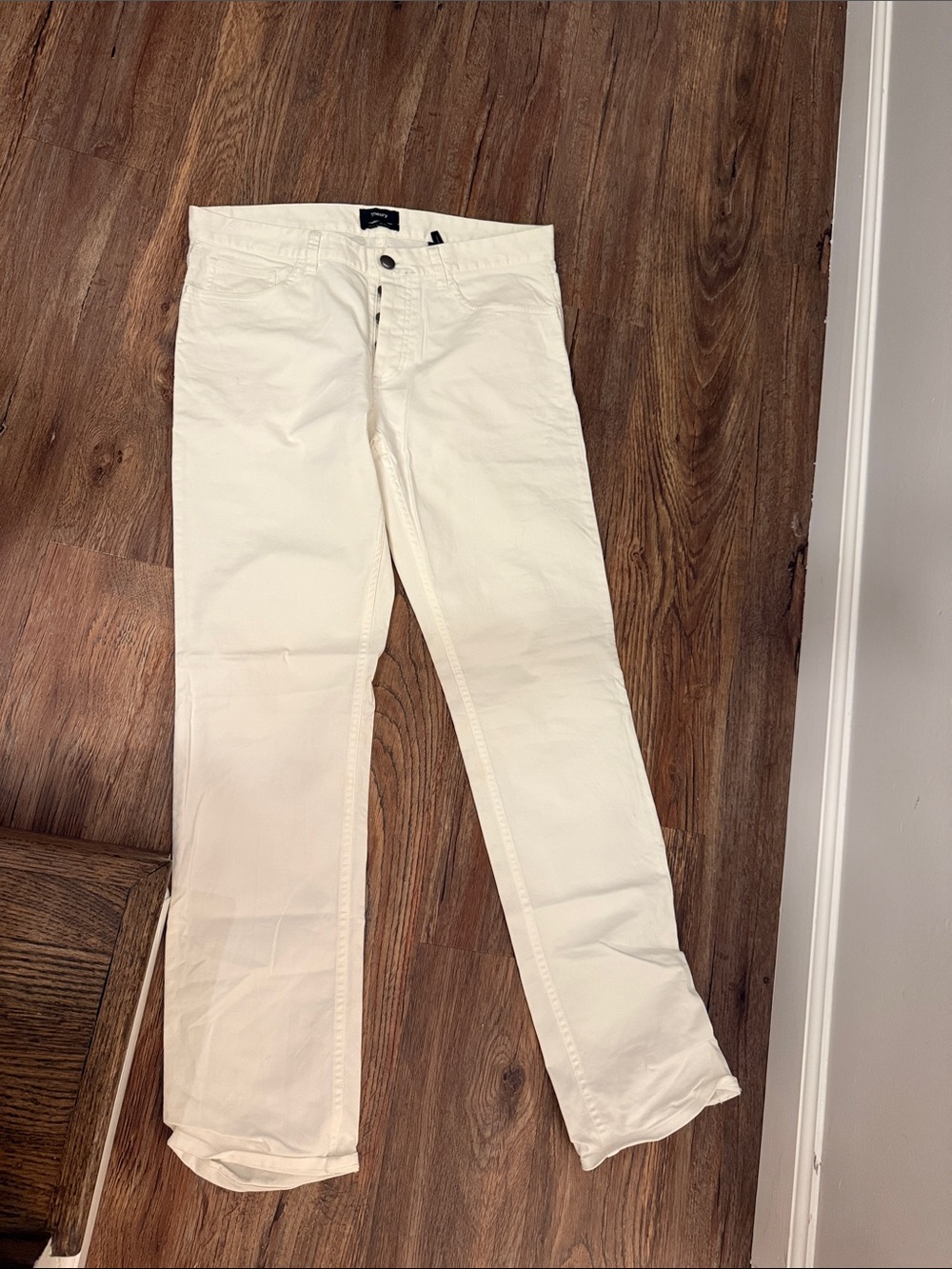 Theory White Haydin Straight Slim-Fit jeans